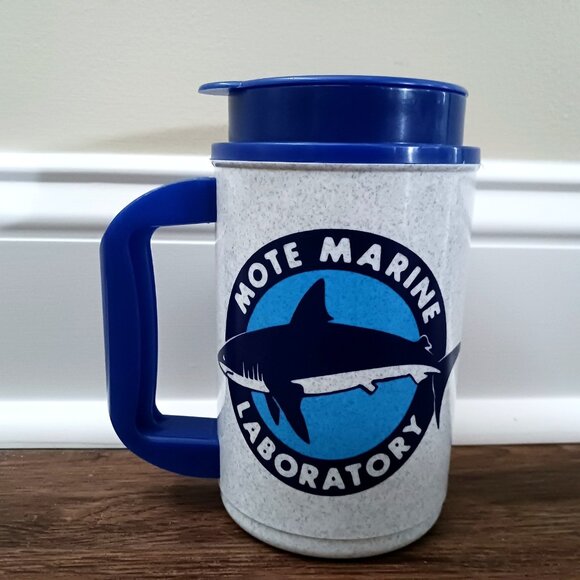 MOTE MARINE LABORATORY MUGS 6" Insulated Plastic Mug with Lid Whirley - Picture 1 of 4